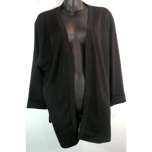 Marlis Black Open Cardigan Women's Large Thick, Rolled Sleeve